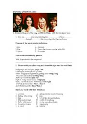 English Worksheet: Dancing Queen by ABBA