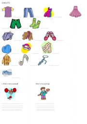 English worksheet: clothes