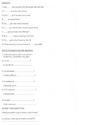 English worksheet: will and would