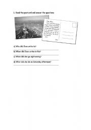 English worksheet: Rio post card