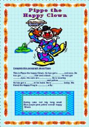 English worksheet: Pippo the Clown