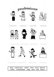 English Worksheet: professions