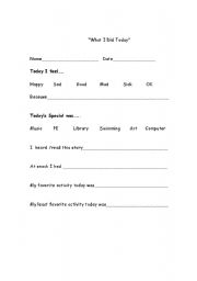 English Worksheet: What I did today