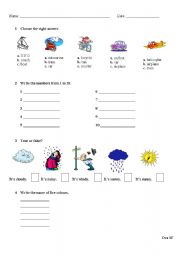 English worksheet: Revision sheet Part 1