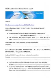 English Worksheet: Sydney Airport websearch