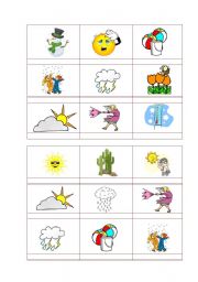 English Worksheet: Bingo- weather