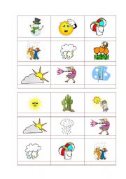 English Worksheet: Bingo- weather