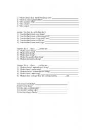 English worksheet: Brown Family questions