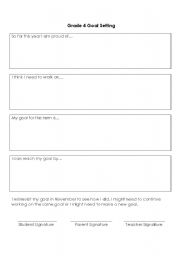 English Worksheet: Goal Setting