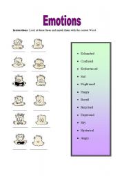 English Worksheet: Emotions