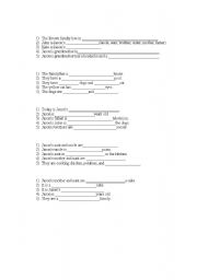 English worksheet: Brown Family fill in the blanks