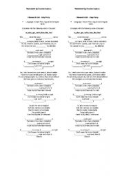 English Worksheet: I Kissed a Girl - Present Perfect activity