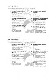 English worksheet: Are you a foddie?