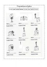 English Worksheet: PREPOSITIONS OF PLACE