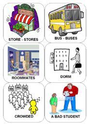 English Worksheet: WORDS - FLASHCARD 1/8