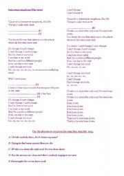 English Worksheet: complete the song bittersweet symphony