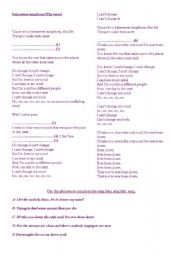 English worksheet: complete the song bittersweet symphony