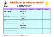 English worksheet: What do you do when you are...? Conjuntions practice with 
