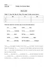 English worksheet: To Be Verb