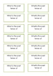 English Worksheet: Regular Verbs GAME