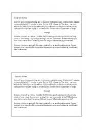English Worksheet: diagnostic essay
