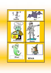 English Worksheet: Halloween Word Wall (2pages)