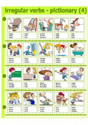 English Worksheet: IRREGULAR VERBS - PICTIONARY 4 - PART 4