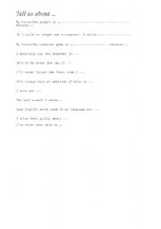 English Worksheet: Tell us