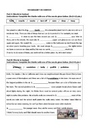 English Worksheet: worksheet for fourth graders including vocabulary, reading and grammar