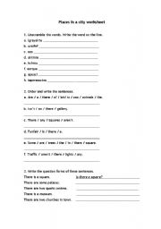 English Worksheet: PLaces in a city