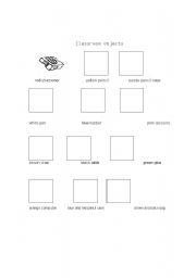 English worksheet: Classroom objects