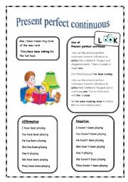 English Worksheet: Present Perfect continuous