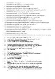 English worksheet: asking and giving directions