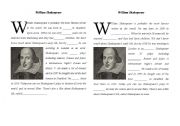 William Shakespeare - reading and gap-filling activity