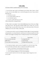 English Worksheet: Writing Letters