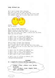 English Worksheet: with ou without
