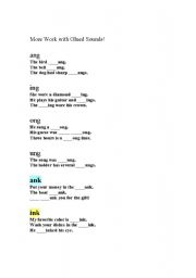 English Worksheet: Glued Sounds
