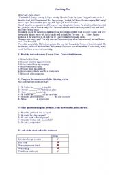 English worksheet: coaching test