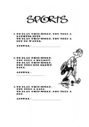 English worksheet: Sports