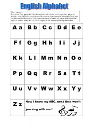 English worksheet: English alphabet pronunciation