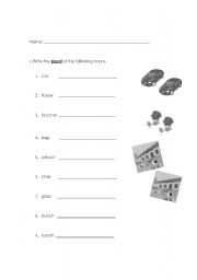 English Worksheet: Nouns