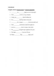 English Worksheet: Simple Present and Present Progressive