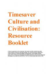 English Worksheet: Timesavers Culture and Civilisation Resource Booklet