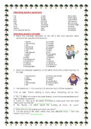 English Worksheet: Describing peoples appearance and character