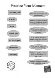 English Worksheet: Practice your maners 