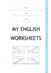 English Worksheet: My English Worksheets-cover page with UKs flag to colour
