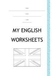 My English Worksheets-cover page with UKs flag to colour