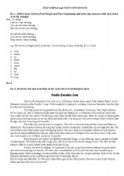 English worksheet: a worksheet for practicing past simple and past continuous