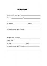 English worksheet: I Regret. Complete text