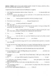 English Worksheet: Modal Verbs
